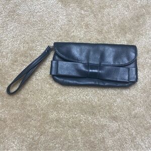 Aldo Black Wristlet with Bow Detail 4x8 inches